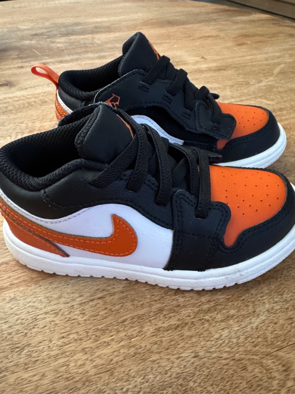Nike Jordans Toddler Low-Top Sneakers in Black, Orange & White